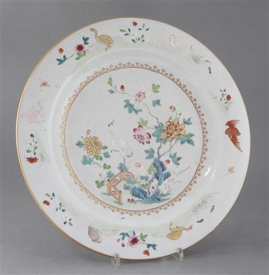 A Chinese famille rose charger, Qianlong period diameter 35.5cm